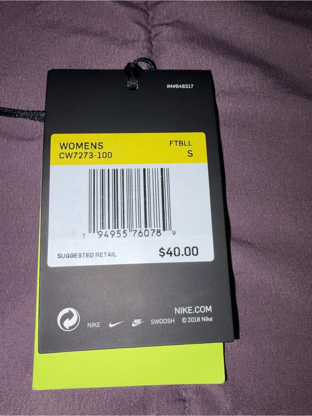 Nike White Cross-Back Medium Support Sports Bra with Black Swoosh Size Small NWT